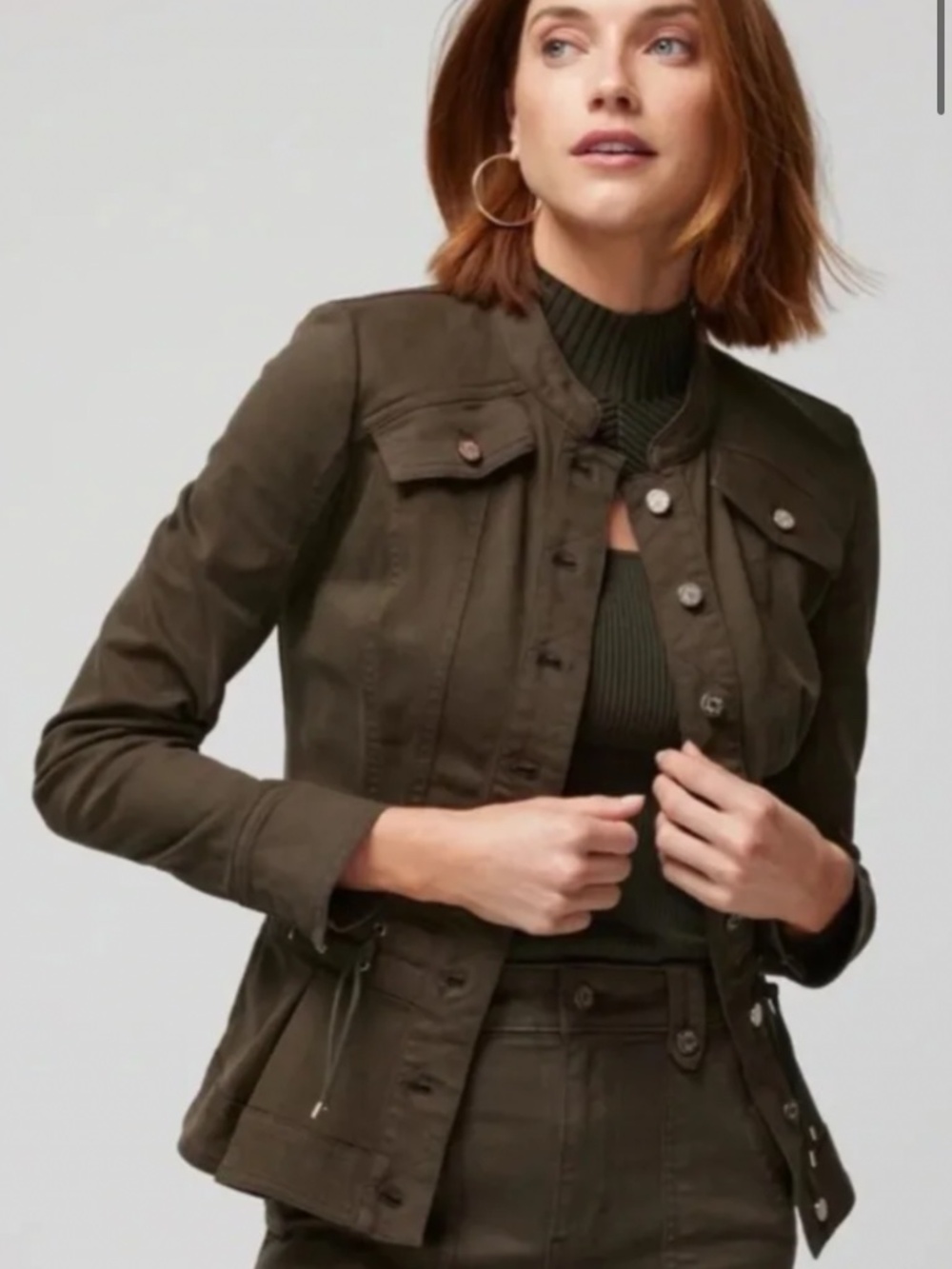 White House Black Market Sergeant Grommet Peplum Jacket